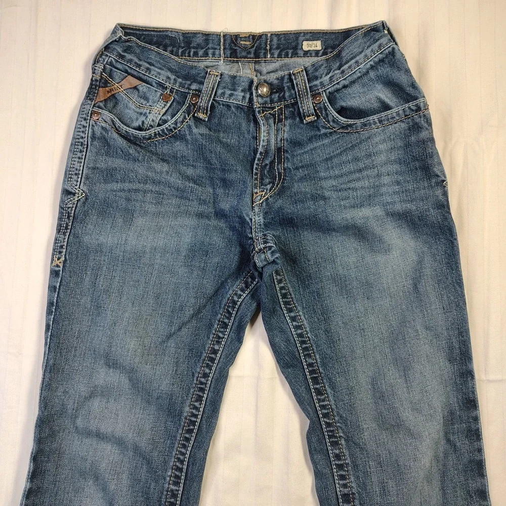 Ariat Jeans Men 30x34 Blue Flare Leg M5 Buffalo Nickel Bootcut Medium Wash Denim - Picture 2 of 13